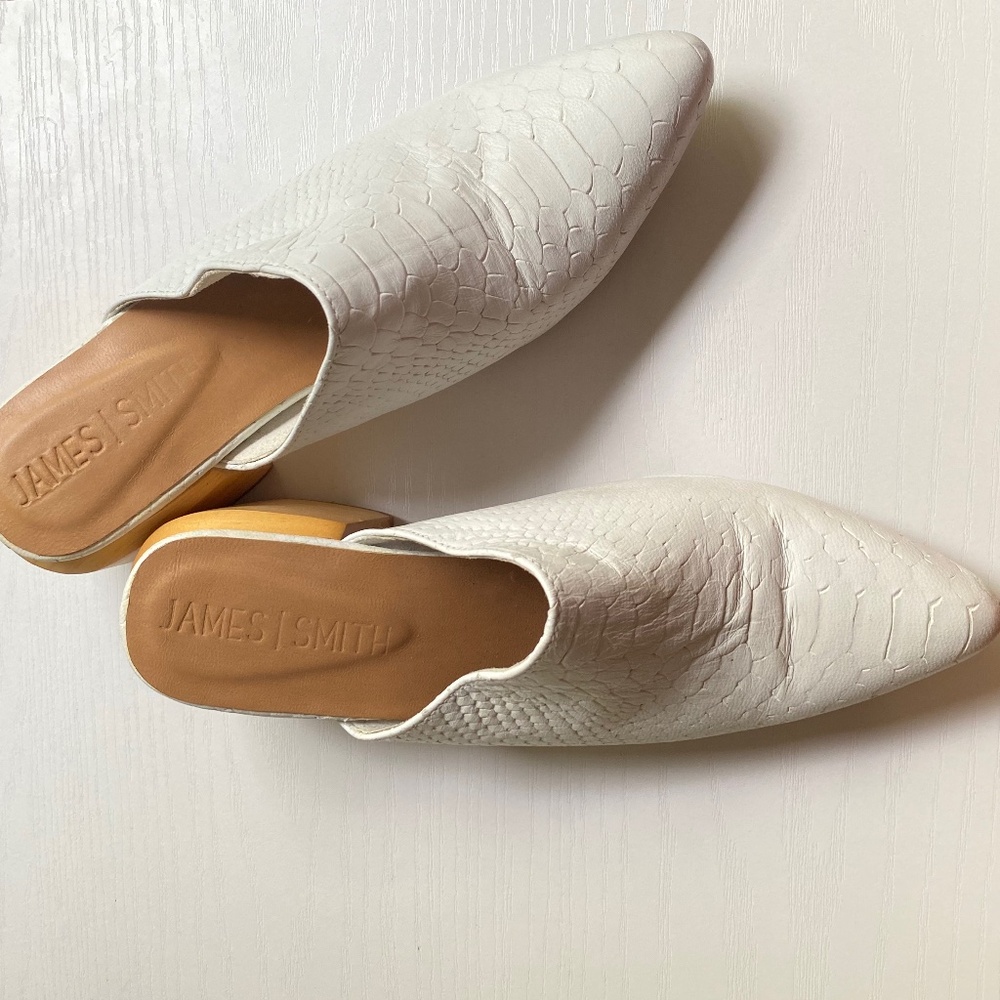 JAMES | SMITH James Smith WHITE PYTHON mules clogs - Picture 8 of 8